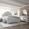 Liberty Furniture 244-BR-CPBDMC Magnolia Manor - 4 Piece Bedroom Set (California King Panel Bed, Dresser & Mirror, Chest) - Antique White