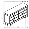 CoasterEveryday 202413 Louis Philippe - 6-Drawer Dresser - Cappuccino