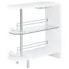 CoasterEssence 101064 Adolfo - Rectangular 2-Tier Home Bar Table - White High Gloss
