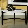CoasterEssence 753538 Tandi - Round Faux Marble Coffee Table - White And Black