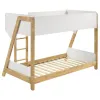 Coaster Fine Furniture 460510 Wyatt - Wood Twin Over Twin Bunk Bed - White And Natural