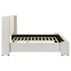 Coaster Fine Furniture 310078KE Alamosa - Boucle Upholstered Eastern King Wingback Platform Bed - White