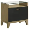 Coaster Fine Furniture 224922 Granada - 2-Drawer Glass Top Nightstand - Natural Pine
