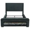 Coaster Fine Furniture 305821KE Preston - Upholstered Eastern King Audio Flame Visualizer Bed - Blue