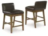 Ashley Furniture D974/13/124(2) Cabalynn - 5 Pc. - Rectangular Dining Room Counter Table, 4 Upholstered Barstools - Light Brown