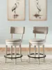 Ashley Furniture D642-224 Robbinsdale - Upholstered Swivel Barstool (Set of 2) - Antique White