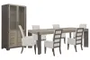 Pulaski Furniture P402240-KIT27 Pulaski Furniture P402240-KIT27 Anderson Park - Leg Dining Table With 6 Upholstered Arm Chairs And China Cabinet - Moose Trail / Frontier Brown