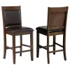 CoasterEssence 115209 Dewey - Upholstered Counter Chair (Set of 2) - Walnut