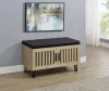 Coaster Fine Furniture 915154 Brixton - 2-Door Padded Entryway Shoe Storage Bench - White Oak