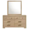 Coaster Fine Furniture 223113M Arielle - 6-Drawer Bedroom Dresser With Mirror - Light Oak
