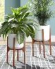 Ashley Furniture A2000427 Dorcey - Planter Set (Set of 2) - White / Brown