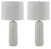Ashley Furniture L177974 Clarkland - Ceramic Table Lamp (Set of 2) - White