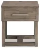 Ashley Furniture T854-3 Loyaska - Rectangular End Table - Grayish Brown