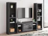 Ashley Furniture W2721W2 Cayberry - 3-Piece Entertainment Center With Electric Fireplace - Black