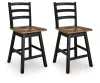 Ashley Furniture D634-224 Ashley Furniture D634-224 Wildenauer - Swivel Stool (Set of 2) - Brown / Black