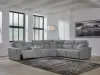 Ashley Furniture 65906S10 Ashley Furniture 65906S10 Modmax II - 6-Piece Power Reclining Sectional With 2 Armless Chairs And Console - Salt And Pepper