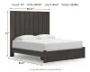 Ashley Furniture PCB3370B9 Fraluna - King Panel Storage Bed - Charcoal