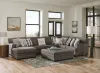 Jackson Furniture Industries 5473/72/30/75/28-58 Jackson Furniture Industries 5473/72/30/75/28-58 Crawford - 3 Piece Sectional With LSF Chaise, 10 Included Accent Pillows And Cocktail Ottoman - Dark Gray