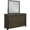 Liberty Furniture 759-YBR-DM Thornwood Hills - 3 Drawers Dresser & Mirror - Rock Beaten Brown