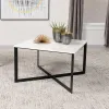 Coaster Fine Furniture 707698 Tobin - Square Marble Top Coffee Table - White And Black