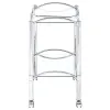 CoasterEveryday 910077 Shadix - 2-Tier Rectangular Glass Shelf Metal Bar Cart - Chrome