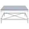 Coaster Fine Furniture 709728 Lindley - Square Tempered Mirror Acrylic Coffee Table - Chrome