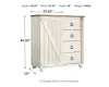 Ashley Furniture B267-48 Willowton - Dressing Chest - Whitewash