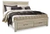 Ashley Furniture B331B9 Bellaby - King Platform Bed With 2 Storage Drawers - Whitewash