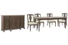 Pulaski Furniture P412240-KIT2 Pulaski Furniture P412240-KIT2 Saddle Creek - Extendable Leg Dining Table With 4 Wood Back Side Chairs And Server - Timber Brown