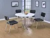 CoasterEveryday 2388 Retro - Round Wood Top Dining Table - White And Chrome