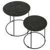 CoasterEssence 935842 Loannis - 2 Piece Round Mango Wood Nesting Table - Matte Black