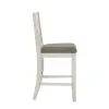 Liberty Furniture 182-B150124 Brook Bay - Slat Back Upholstered Counter Chair - Textured White / Carbon Gray