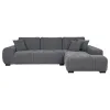 Coaster Fine Furniture 509965B2 Octavia - RAF Chaise With Pillows, Box 2 of 2 - Charcoal Gray