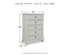 Ashley Furniture B742-45 Robbinsdale - Five Drawer Chest - Youth - Antique White