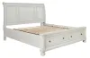 Ashley Furniture B742/31/36/46/78/76/99 Ashley Furniture B742/31/36/46/78/76/99 Robbinsdale - 6 Pc. - Dresser, Mirror, Chest, King Sleigh Bed with 2 Storage Drawers - Antique White