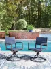 Ashley Furniture PCP326-602A Rocky Creek - Sling Swivel Chair (Set of 2) - Blue / Gray