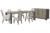Pulaski Furniture P402240-KIT26 Pulaski Furniture P402240-KIT26 Anderson Park - Leg Dining Table With 6 Upholstered Arm Chairs And Sideboard - Moose Trail / Frontier Brown