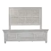 Liberty Furniture 824-BR-OKPBDMCN Liberty Furniture 824-BR-OKPBDMCN Heartland - 5 Piece Bedroom Set (King Panel Bed, Dresser & Mirror, Chest, Nightstand) - Antique White / Tobacco Tops