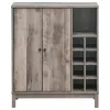 CoasterEveryday 183600 Cheyenne - 2 Door Home Bar Wine Cabinet - Weathered Acacia