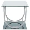 CoasterEssence 704987 Danville - Square U-Shaped Glass Top Side End Table - Chrome
