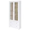 Coaster Fine Furniture 953477 Hawthorne - 4-Shelf Glass Door Tall Cabinet With Drawers - White