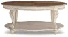 Ashley Furniture T743-0 Realyn - Oval Cocktail Table - White / Brown