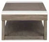 Ashley Furniture T854-9 Loyaska - Lift Top Cocktail Table - Grayish Brown / White