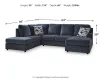 Ashley Furniture 95302S2 Ashley Furniture 95302S2 Albar Place - 2-Piece Sectional With Raf Sofa Chaise - Cobalt