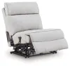 Ashley Furniture PC98802S39 Ashley Furniture PC98802S39 Social Pointe - 5-Piece Power Reclining Sectional With Storage Consoles And Power Armless Recliner - Pearl / Ash