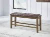 Ashley Furniture PCD592-09 Urbinforte - Double Counter Height Upholstered Bench - Light Brown