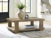 Ashley Furniture T553-1 Flangren - Rectangular Cocktail Table - Light Brown