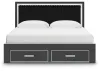 Ashley Furniture PCB3380B11 Ashley Furniture PCB3380B11 Zuraleus - King Upholstered Panel Platform Storage Bed - Black