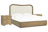 Pulaski Furniture BP432-170QN-KIT2 Pulaski Furniture BP432-170QN-KIT2 Leeza - Queen Upholstered Panel Bed With 2 Nightstands - Brown