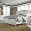 Liberty Furniture 417-BR-CPBDMN Liberty Furniture 417-BR-CPBDMN Allyson Park - 4 Piece Bedroom Set (California King Panel Bed, Dresser & Mirror, Nightstand) - Wirebrushed White / Charcoal